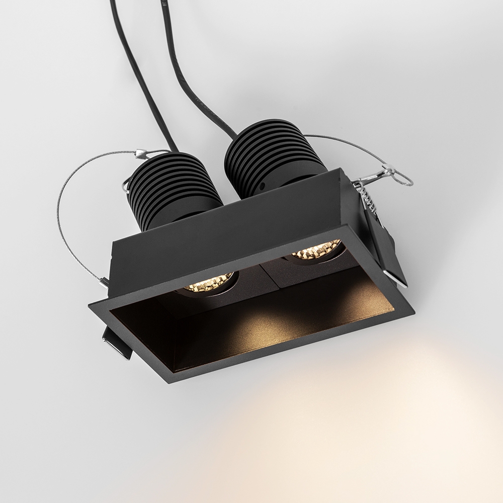2*8W Deep Design Square Tiltable Cave LED Downlight